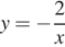 y= минус дробь: числитель: 2, знаменатель: x конец дроби 