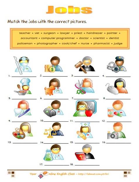jobs_in_english_worksheets