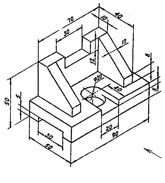 Задания по черчению чертеж детали в изометрии