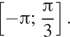 Описание:  левая квадратная скобка минус Пи ; дробь: числитель: Пи , знаменатель: 3 конец дроби правая квадратная скобка . 
