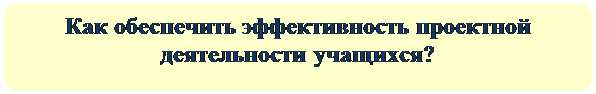 Скругленный прямоугольник: Как обеспечить эффективность проектной деятельности учащихся?

