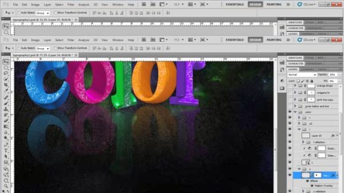 Создание красочного текстового 3d эффекта в Фотошоп