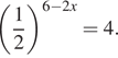  левая круглая скобка дробь: числитель: 1, знаменатель: 2 конец дроби правая круглая скобка в степени левая круглая скобка 6 минус 2x правая круглая скобка =4. 