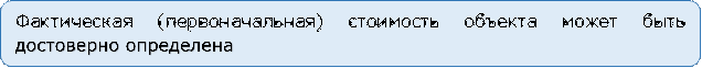 Фактическая (первоначальная) стоимость объекта может быть достоверно определена