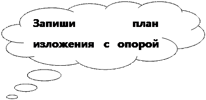 Выноска-облако: Запиши план изложения с опорой на слова для справок

