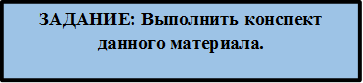 ЗАДАНИЕ: Выполнить конспект данного материала.