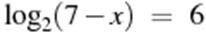 {{\log }_{2}}(7-x)~=~6