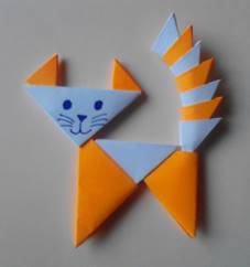 Модульное оригами "Котенок" схема сборки