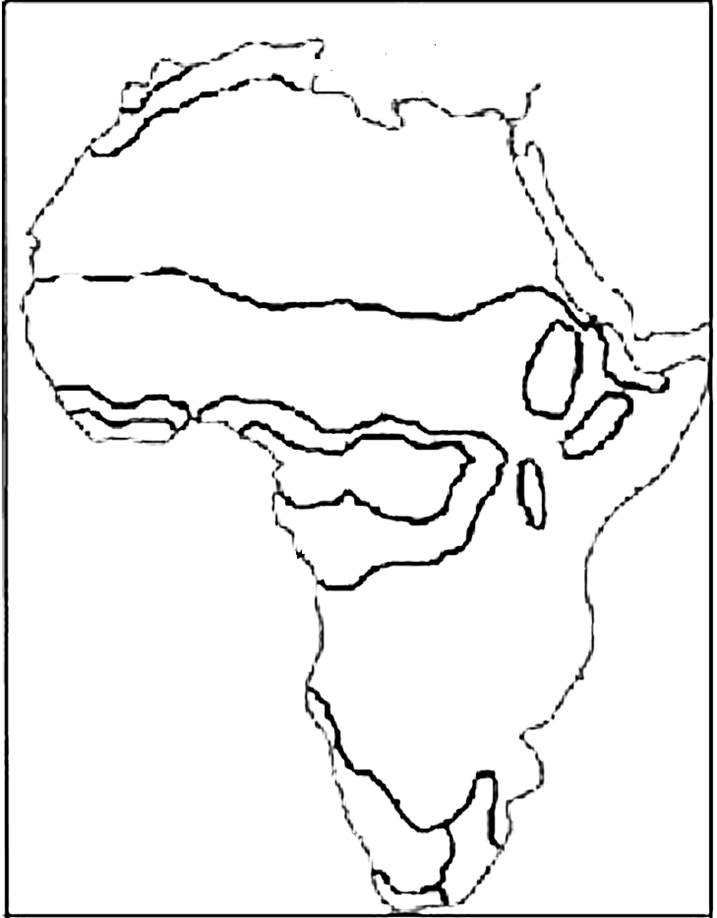 Природные зоны африки карта контурная