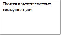 Помехи в межличностных коммуникациях: