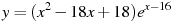 y=(x^2 -18x +18)e^{x -16}