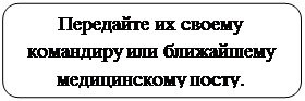 Скругленный прямоугольник: Передайте их своему командиру или ближайшему медицинскому посту.