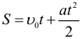 Формула Перемещение при равноускоренном прямолинейном движении