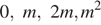 0,m,2m, m в квад­ра­те 