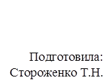 Подготовила: Стороженко Т.Н.

