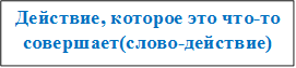 Действие, которое это что-то совершает(слово-действие)