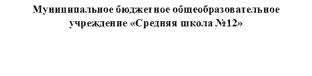 Муниципальное бюджетное общеобразовательное учреждение «Средняя школа №12»