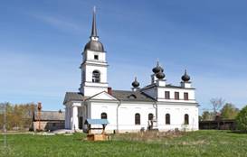 Никольская церковь в деревне Кобона Кировского района Ленинградской области. Фотография.