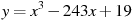 y=x^3 -243x +19