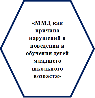 «ММД как причина нарушений в поведении и обучении детей младшего школьного возраста»

