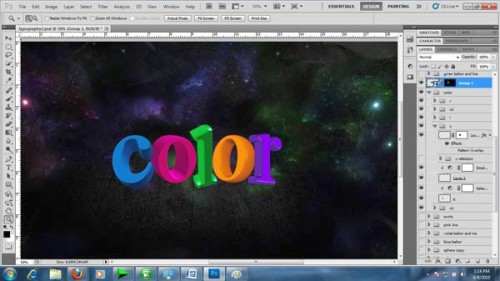 Создание красочного текстового 3d эффекта в Фотошоп