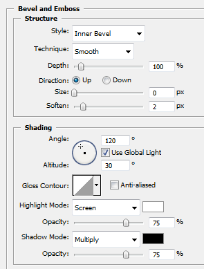 bevel and embos