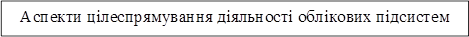 Аспекти цілеспрямування діяльності облікових підсистем
