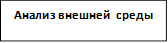 Анализ внешней  среды