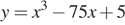 y=x в степени 3 минус 75x плюс 5