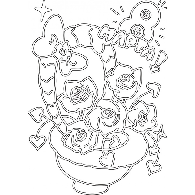 Вытынанки на 8 марта (шаблоны на окна для вырезания)