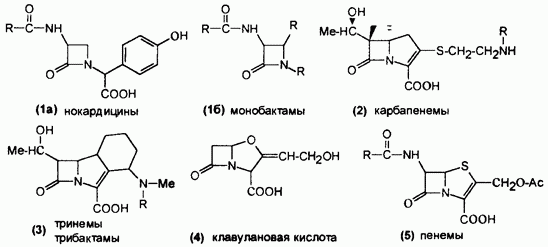 5.2. Антибиотики, содержащие четырехчленное азетидиновое ядро