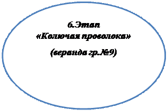 Овал: 6.Этап
«Колючая проволока» 
(веранда гр.№9)

