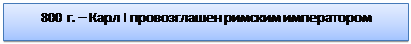 Надпись: 800 г. – Карл I провозглашен римским императором