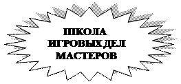 24-конечная звезда:       ШКОЛА
ИГРОВЫХ ДЕЛ  
   МАСТЕРОВ
