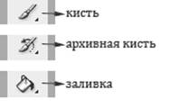 Окно выбора инструмента кисть