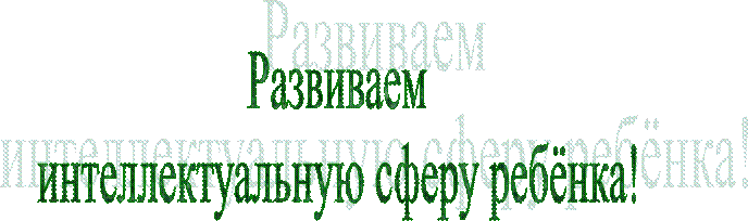 Развиваем
интеллектуальную сферу ребёнка!
