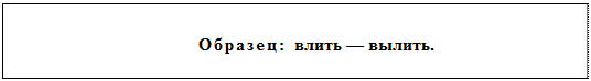 Надпись: Образец: влить — вылить.