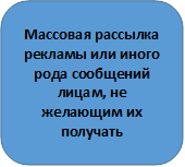 Массовая рассылка рекламы или иного рода сообщений лицам, не желающим их получать