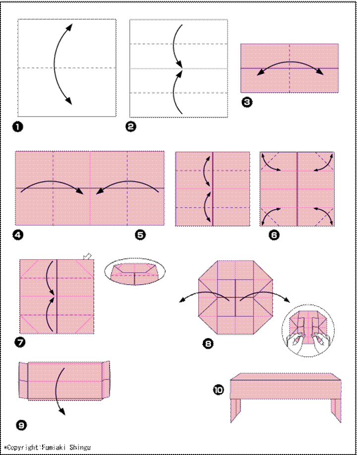Картинки как делать из бумаги. Стол оригами из бумаги для детей схема. Оригами из бумаги для начинающих мебель. Как сделать столик из бумаги. Оригами мебель из бумаги схемы.