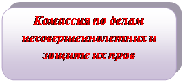 Скругленный прямоугольник: Комиссия по делам несовершеннолетних и защите их прав