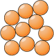 Liquid particles are close together in a random pattern and can move around each other.