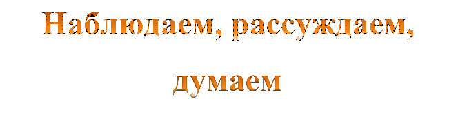 Наблюдаем, рассуждаем, думаем