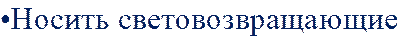 •Носить световозвращающие 