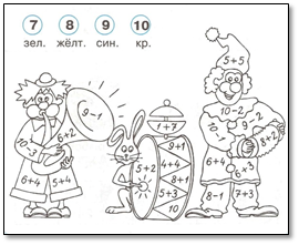 Раскраски для 1 класса с примерами распечатать бесплатно
