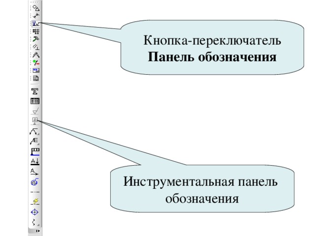 Кнопка-переключатель Панель обозначения Инструментальная панель обозначения 