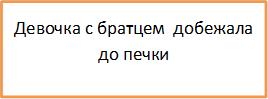 Девочка с братцем  добежала до печки