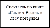 Спектакль по книге «Как кот Рыжик в лесу потерялся