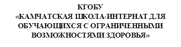 КГОБУ
«КАМЧАТСКАЯ ШКОЛА-ИНТЕРНАТ ДЛЯ
ОБУЧАЮЩИХСЯ С ОГРАНИЧЕННЫМИ ВОЗМОЖНОСТЯМИ ЗДОРОВЬЯ»
