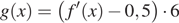 g левая круглая скобка x правая круглая скобка = левая круглая скобка f' левая круглая скобка x правая круглая скобка минус 0,5 правая круглая скобка умножить на 6