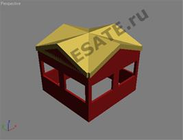 Моделирование 3d max: Две пересекающиеся крыши.